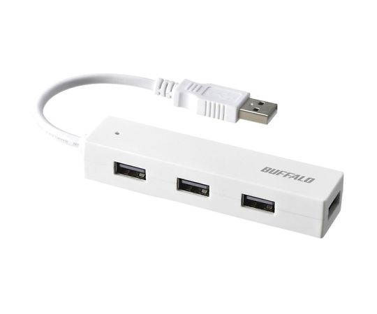 BUFFALO USB2.0 バスパワー 4ポート ハブ ホワイトBSH4U050U2WH 1個 (ご注文単位1個) 【直送品】