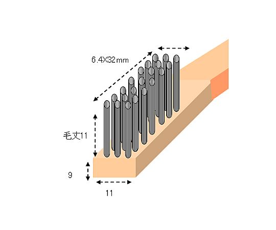 エスコ 6.4x32mm 耐静電ブラシ (豚毛) EA109AR-6 1本 (ご注文単位1本) 【直送品】
