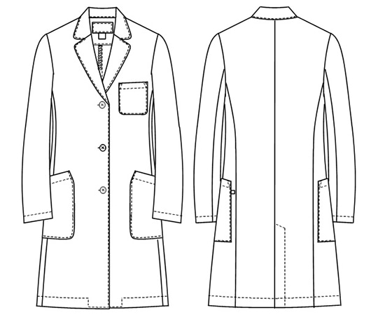 ナガイレーベン 女子シングル診察衣 ホワイト LKEX-5190 1枚 (ご注文単位1枚) 【直送品】