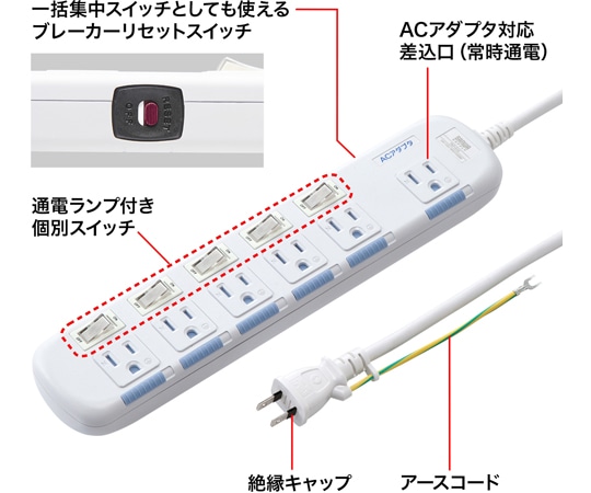 サンワサプライ 省エネタップTAP-S10N2-2 1セット (ご注文単位1セット) 【直送品】