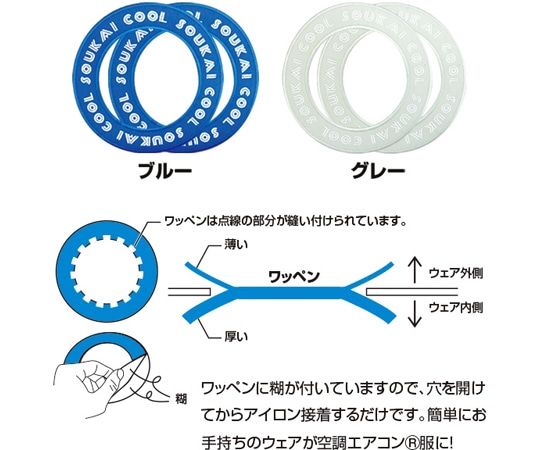 ブレイン 空調ウェア自作キットII ワッペン グレーBR-670 1セット (ご注文単位1セット) 【直送品】