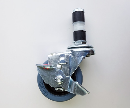 アズワン 静音キャスター ゴム止め式 23mm用 グレー φ75mmストッパー付GES75NRC22S2 1個 (ご注文単位1個) 【直送品】