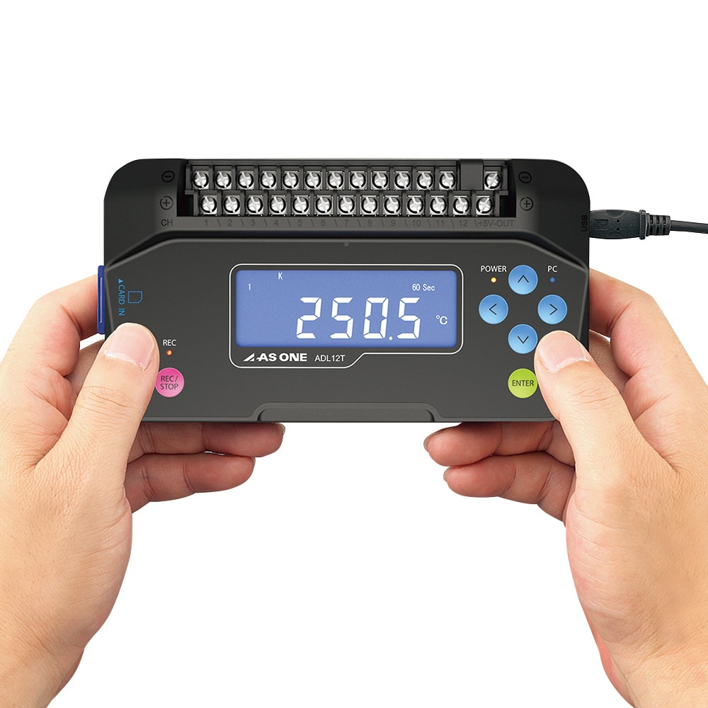 アズワン 12CHデータロガー (温度・電圧・湿度) ADL12T 1台 (ご注文単位1台) 【直送品】