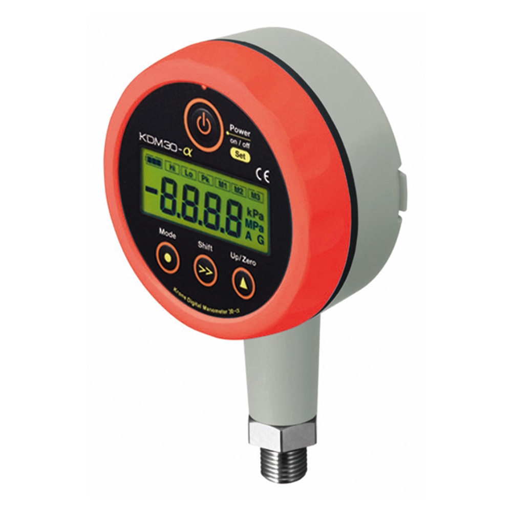 クローネ 高精度デジタル圧力計 DC24Vタイプ タイプ レッド 0～10.00MPaGKDM30α-10MPaG-M-RE 1個 (ご注文単位1個) 【直送品】