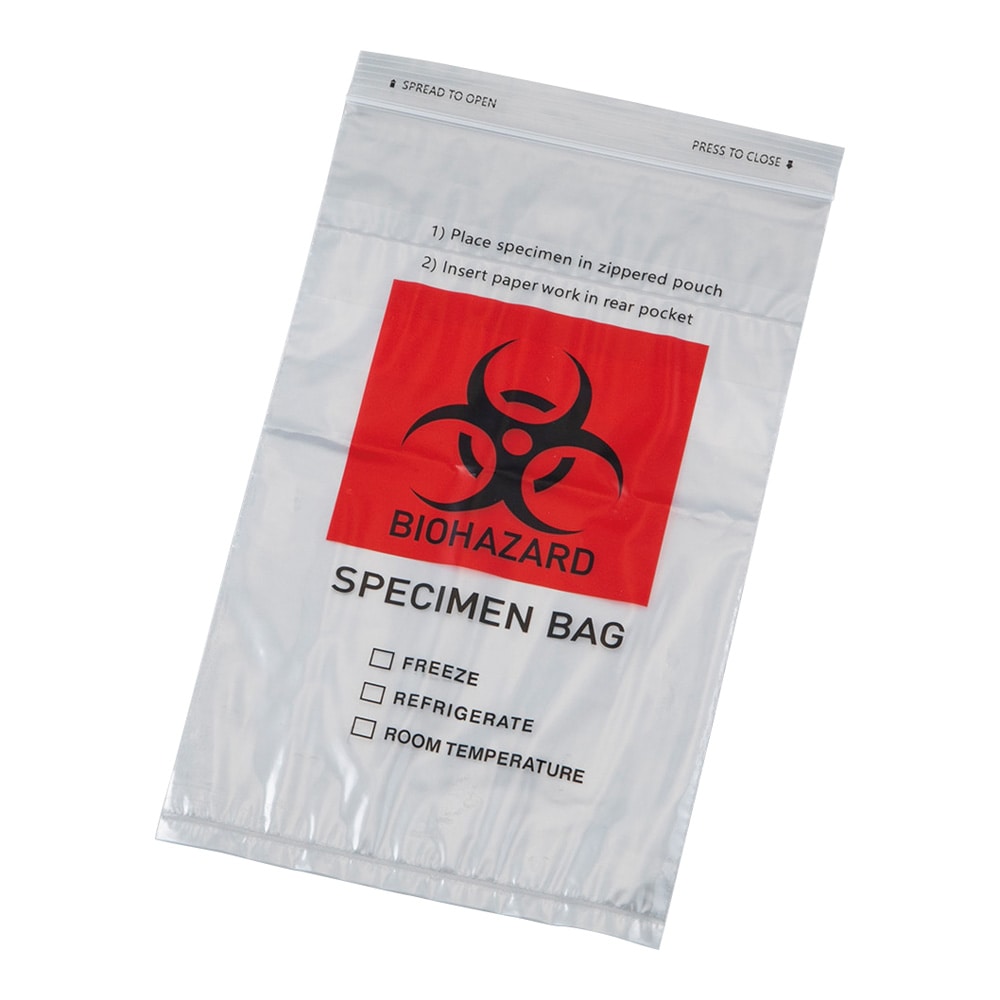 アズワン 検体バッグ (バイオハザードマーク付) 150×250mm 1袋 (100枚入) AYB1525 1袋 (ご注文単位1袋) 【直送品】