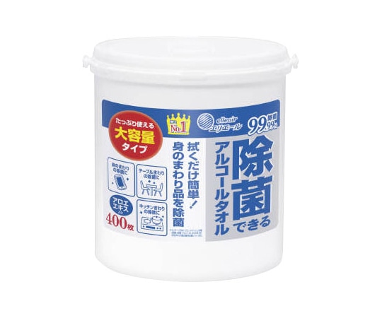 エリエール (大王製紙) エリエール 除菌できるアルコールタオル 大容量本体 400枚 1個 (ご注文単位1個) 【直送品】