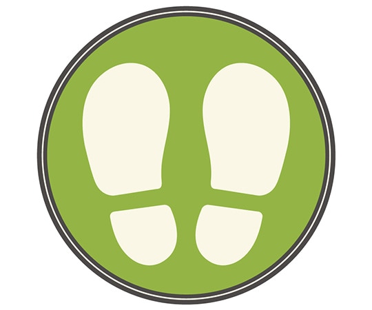 ヒサゴ フロア誘導シール 丸 グリーン Φ210mmSR027 1枚 (ご注文単位1枚) 【直送品】