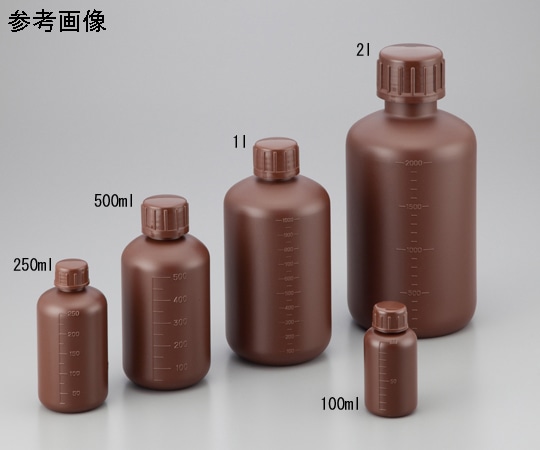 アズワン 細口丸型遮光瓶SCC (茶) 2L 1パック (1個/袋×1袋入) 1パック (ご注文単位1パック) 【直送品】