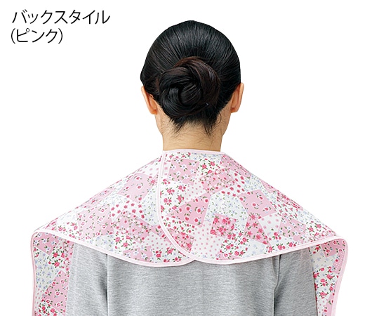 マツハシ 撥水加工食事用エプロン ピンク花柄 1枚 (ご注文単位1枚) 【直送品】