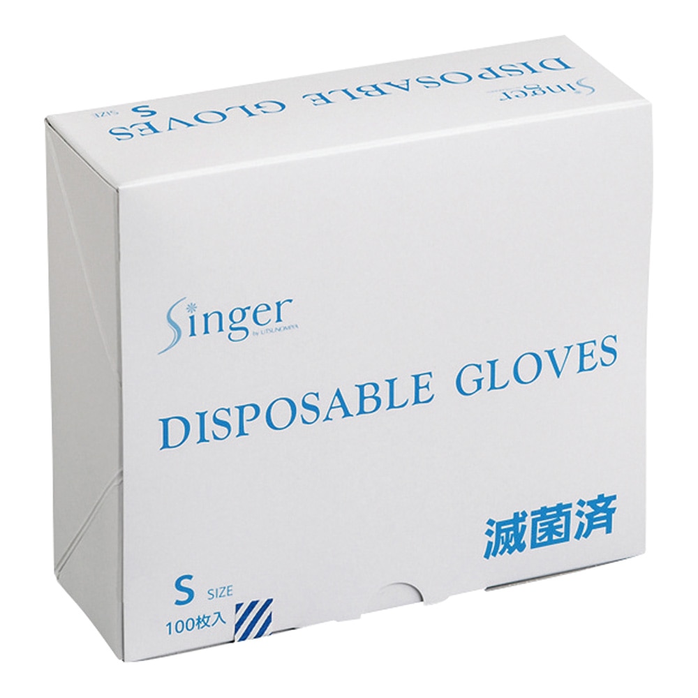 宇都宮製作 シンガーディスポーザブル手袋 (滅菌済) S 100枚入EVA0420NE-TB 1箱 (ご注文単位1箱) 【直送品】