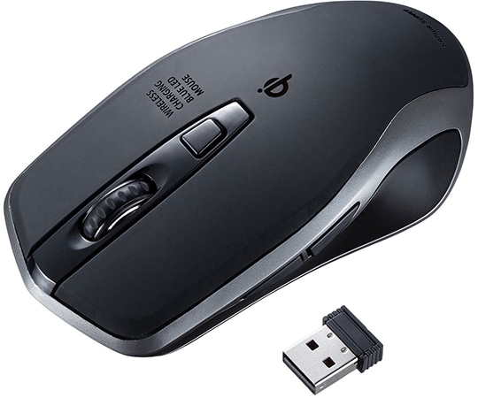 サンワサプライ ワイヤレス充電マウスMA-WBL157BK 1個 (ご注文単位1個) 【直送品】