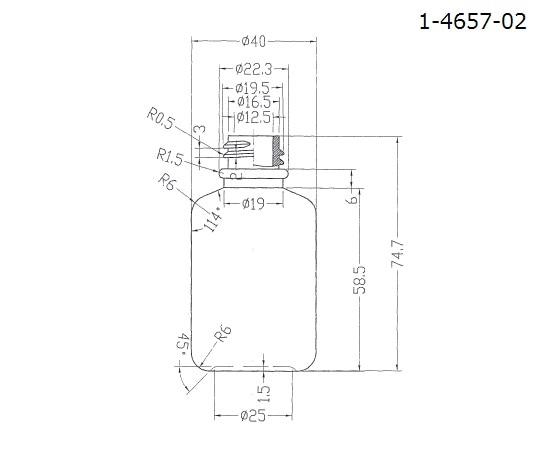 アズワン 細口瓶 (中栓付き) 250mLNVN-250 1本 (ご注文単位1本) 【直送品】