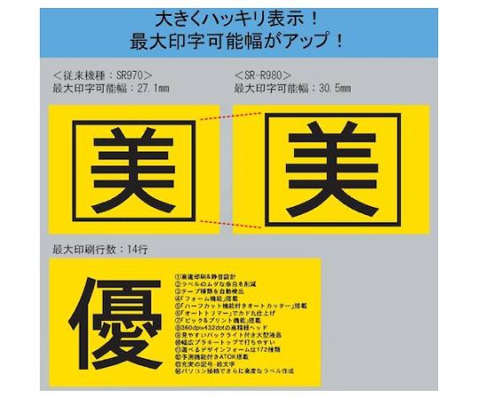 キングジム ラベルライタ-「テプラ」PRO クロSR-R980-K 1台 (ご注文単位1台) 【直送品】