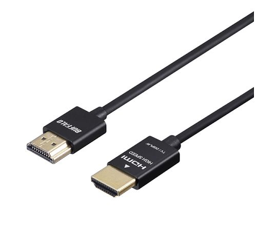 BUFFALO イーサネット対応 HIGH SPEED HDMIケーブル スリムタイプ 5.0m ブラックBSHD3S50BK 1個 (ご注文単位1個) 【直送品】