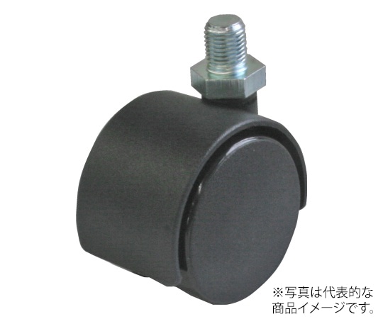 ユーエイ P型キャスター 自在車ねじ込み式双輪PT-50T，M12×15 1個 (ご注文単位1個) 【直送品】