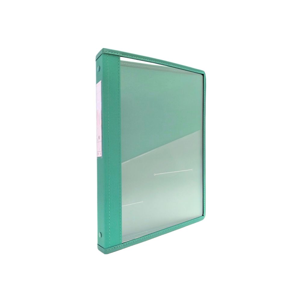 サンリーフ カルテブック (クリアータイプ) A4 4穴 グリーン 背幅30mmSKC-430-4GR 1冊 (ご注文単位1冊) 【直送品】