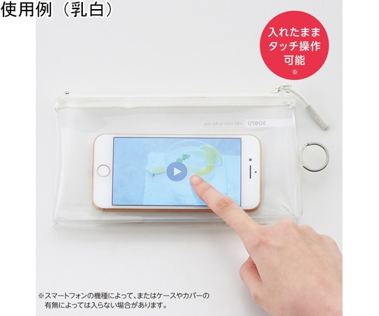 LIHITLAB SOERU クリヤーペンケース 乳白A8100-1 1個 (ご注文単位1個) 【直送品】