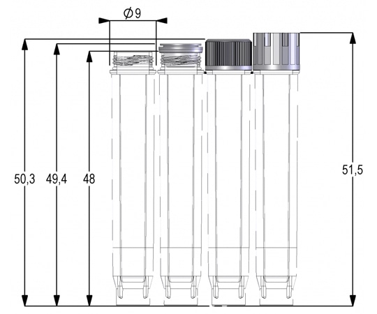 Micronic Europe B.V. 2Dバーコード付クライオチューブ Hybrid External thread 1.40mL ラック入 W00タイプ (側面白色面付き) 1セット (96本×10ラック入) MP52765-Y20 1セット (ご注文単位1セット) 【直送品】