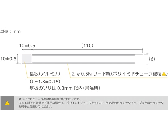 坂口電熱 600℃対応 マイクロセラミックヒーター 10×10mm 40V 40WMC1010 1枚 (ご注文単位1枚) 【直送品】