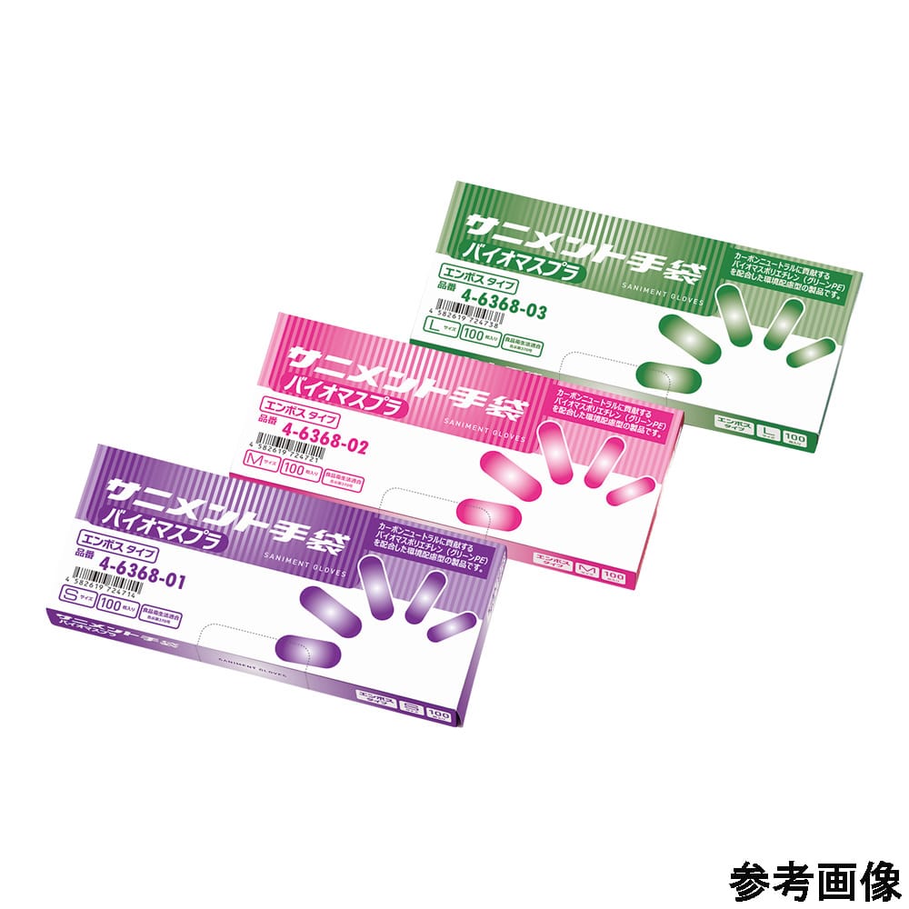 アズワン サニメント手袋 (バイオマスプラ配合) 外エンボス M 1箱 (100枚入) 1箱 (ご注文単位1箱) 【直送品】
