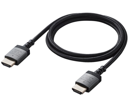 エレコム HDMIケーブル Premium スリムタイプ アルミコネクタ ナイロンメッシュケーブル 1.0m ブラックDH-HDP14ES10SBK 1本 (ご注文単位1本) 【直送品】