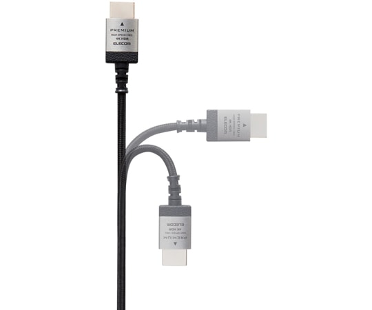 エレコム HDMIケーブル Premium スリムタイプ アルミコネクタ ナイロンメッシュケーブル 1.0m ブラックDH-HDP14ES10SBK 1本 (ご注文単位1本) 【直送品】