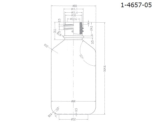 アズワン 細口瓶 (中栓付き) 500mLNVN-500 1本 (ご注文単位1本) 【直送品】