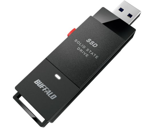 BUFFALO PC対応 USB3.2 (Gen2) TV録画 スティック型SSD 2TB ブラック Type-C付属SSD-SCT2.0U3-BA 1個 (ご注文単位1個) 【直送品】