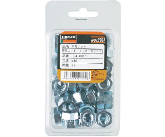 アズワン 六角ナット1種 ユニクロ サイズM16×2.0 13個入B24-0016 1パック (ご注文単位1パック) 【直送品】