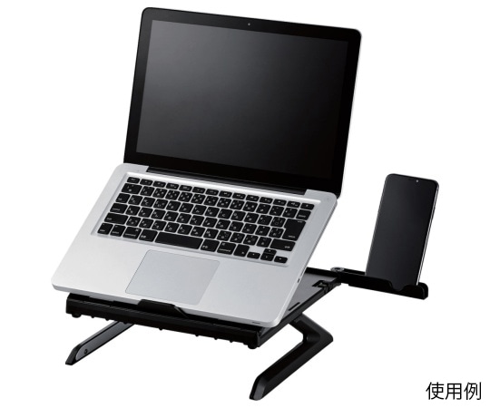エレコム 折りたたみノートPCスタンド (8段階・脚付) PCA-LTSH8BK 1個 (ご注文単位1個) 【直送品】