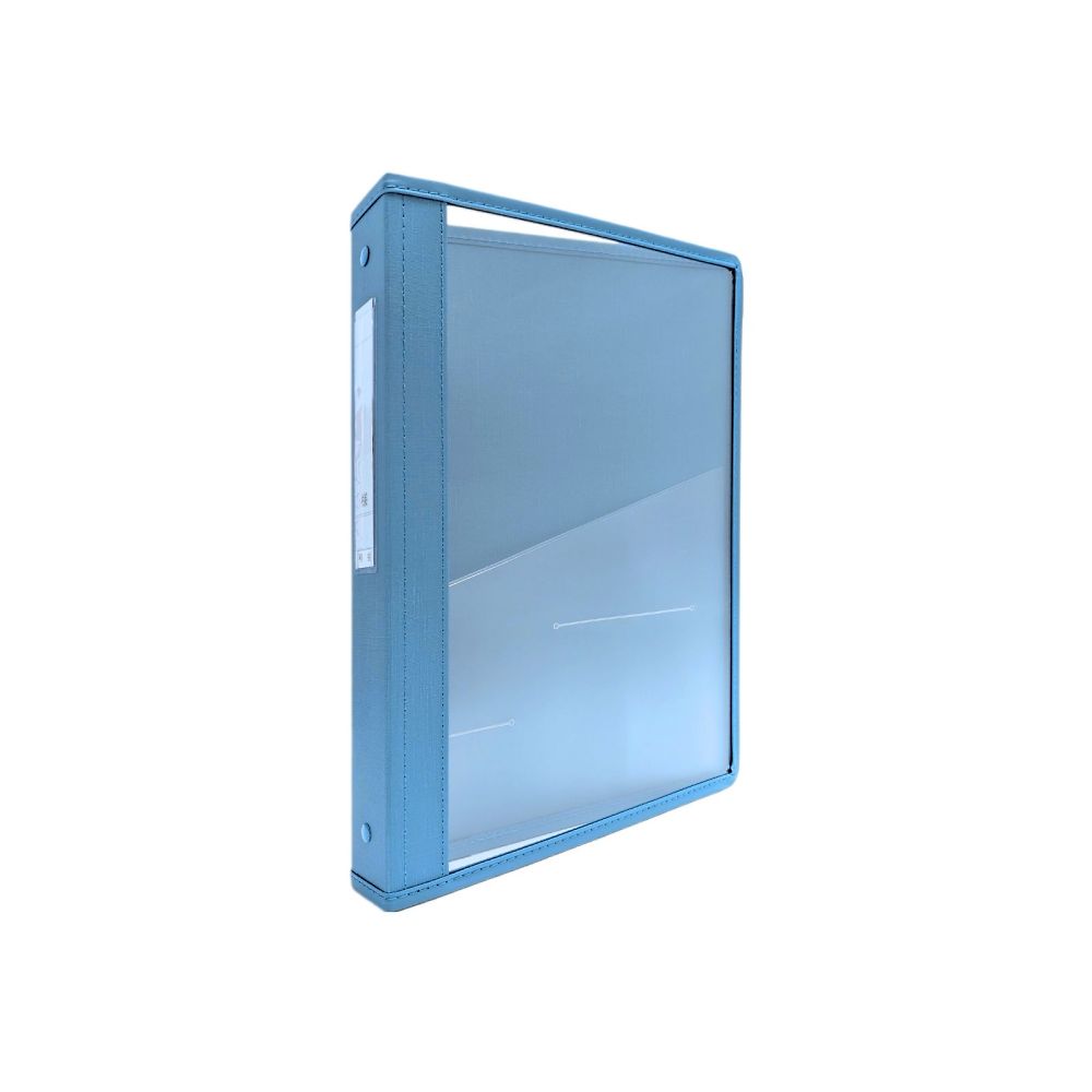 サンリーフ カルテブック (クリアータイプ) A4 4穴 ブルー 背幅40mmSKC-440-4BL 1冊 (ご注文単位1冊) 【直送品】