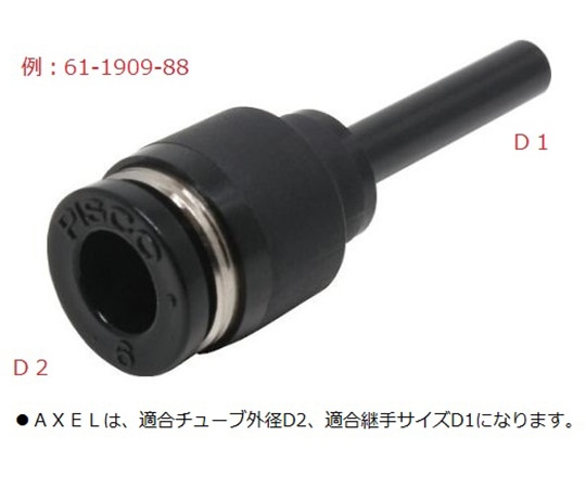 ピスコ チューブフィッティング レデューサーPGJ6-8 1個 (ご注文単位1個) 【直送品】