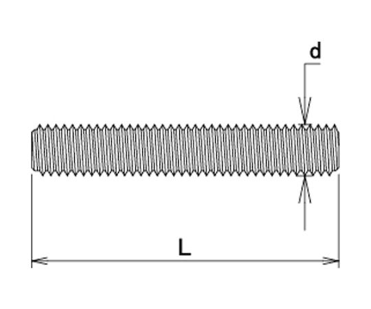 ダイドーハント ユニクロ 寸切ボルト (呼び) W3/8x (長さ) 180mm10177087 1本 (ご注文単位1本) 【直送品】