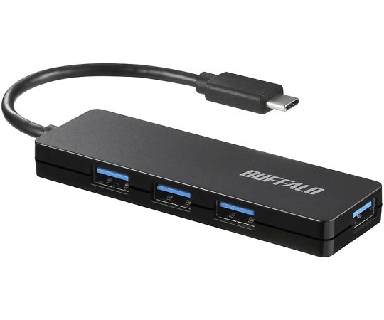 BUFFALO USB3.1 (Gen1) Type-C 4ポート バスパワーハブ ブラックBSH4U120C1BK 1個 (ご注文単位1個) 【直送品】