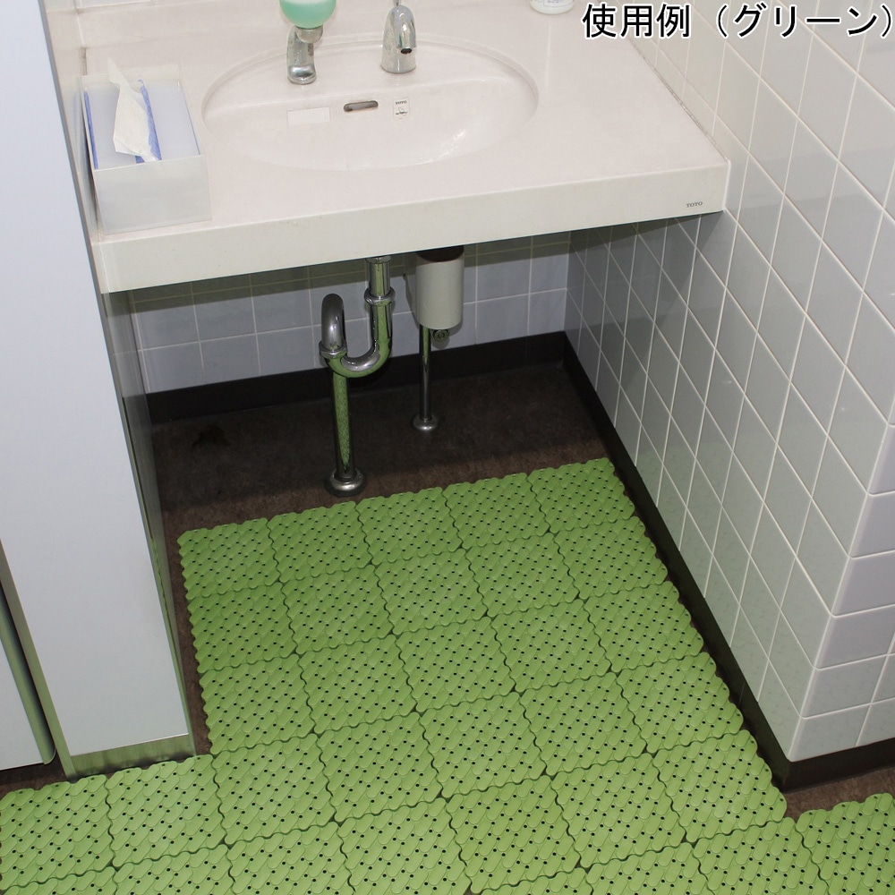 ワタナベ工業 抗菌システムスノコ 素足用 グリーン 150mm×150mmBF-1501 1枚 (ご注文単位1枚) 【直送品】