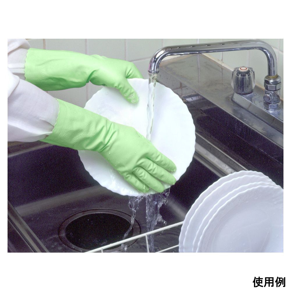 ショーワグローブ ビニトップ厚手 L グリーン 1双132-LG 1双 (ご注文単位1双) 【直送品】