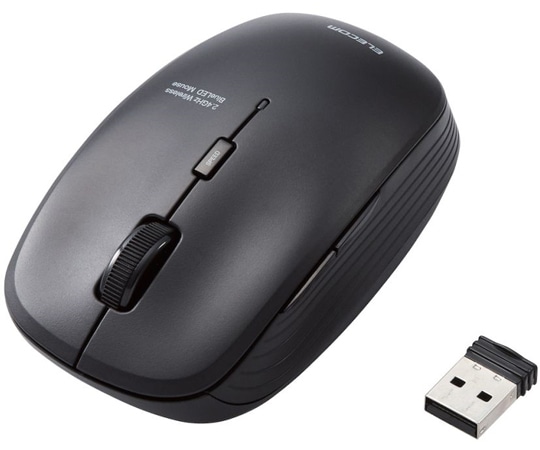 エレコム BlueLEDマウス 無線 5ボタン 静音 抗菌 ブラックM-BL21DBSKBK 1個 (ご注文単位1個) 【直送品】