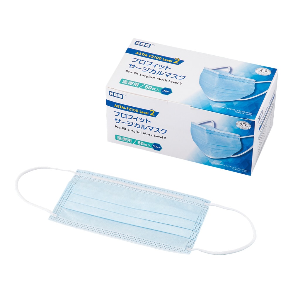 クー・メディカル・ジャパン プロフィットサージカルマスクLevel2 イヤーループ 50枚入PFEB138 1箱 (ご注文単位1箱) 【直送品】