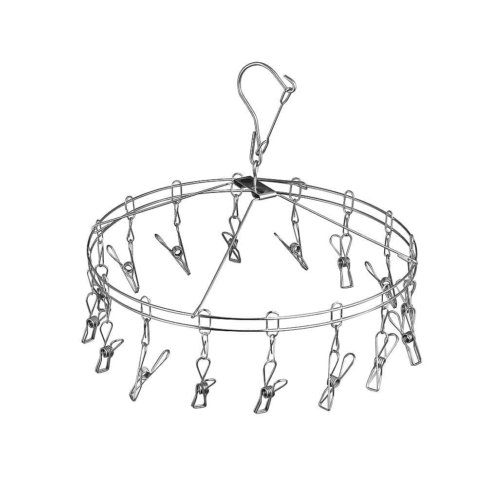 ヒロショウ ステンレスピンチハンガー 丸型 16ピンチ 1個 (ご注文単位1個) 【直送品】