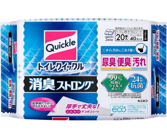 花王 トイレクイックル 消臭ストロング 詰替 1個 (10枚×2袋入) 1個 (ご注文単位1個) 【直送品】
