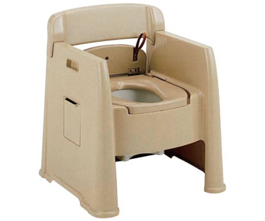 アロン化成 背付ポータブルトイレ楽立AD533-155 1個 (ご注文単位1個) 【直送品】