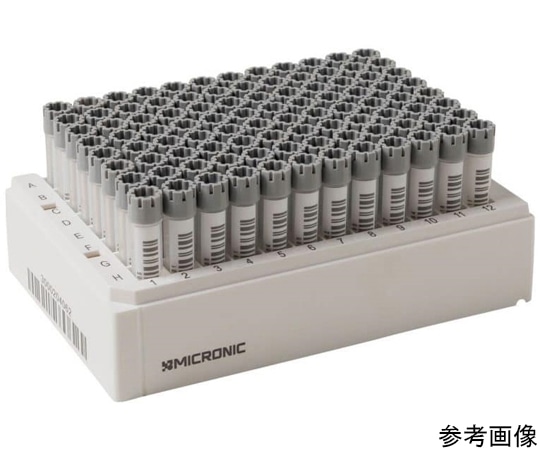 Micronic Europe B.V. 2Dバーコード付クライオチューブ Hybrid External thread 1.40mL ラック入 W1Dタイプ (側面1次元バーコード付き) 1セット (96本×10ラック入) MP52761-Y20 1セット (ご注文単位1セット) 【直送品】