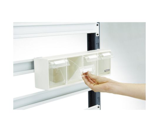 アズワン クリアポケットボックス 引出4個CPB-4 1個 (ご注文単位1個) 【直送品】