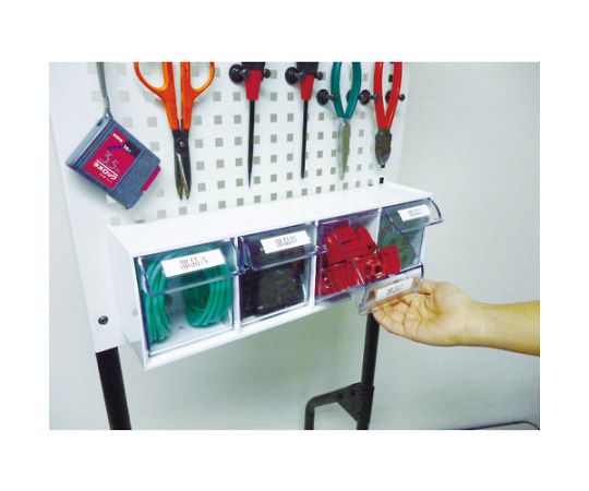 アズワン クリアポケットボックス 引出4個CPB-4 1個 (ご注文単位1個) 【直送品】