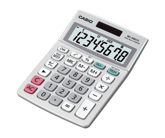 カシオ 計算機 デスクトップ 電池 太陽電池 145 x 103 x 31mmMS-88ECO 1個 (ご注文単位1個) 【直送品】