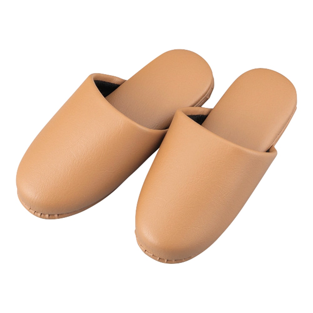 テンダイ シボナシレザー風スリッパ (子供用) ココアブラウン 5足入564076 1パック (ご注文単位1パック) 【直送品】