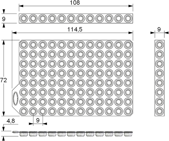 Micronic Europe B.V. 96well format用Push Cap 96well プレート一体型 灰色 1パック (40マット入) MP53084 1パック (ご注文単位1パック) 【直送品】