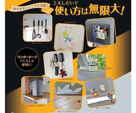 サンユー印刷 ワンダーテープ はがせる両面テープ (超強力透明仕様) 20mm幅 3m巻 1巻入WT-20-3-1 1巻 (ご注文単位1巻) 【直送品】