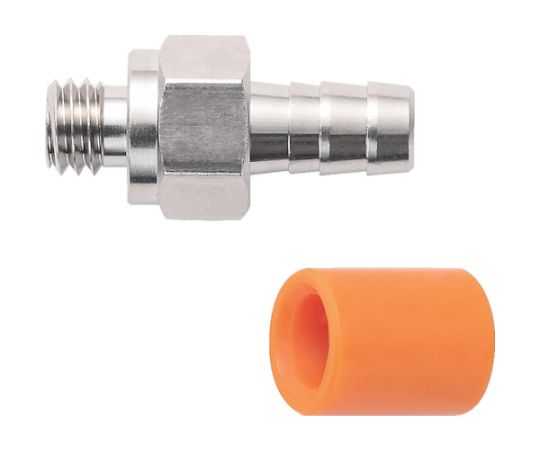 潤工社 ハンディタッチ継手 ニップル 6×4mm M5BN-6X4-M5-BSN 1個 (ご注文単位1個) 【直送品】