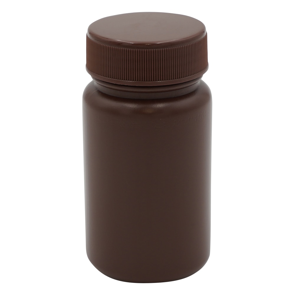 アズワン 広口丸型遮光瓶SCC (茶) 100mL 5個×2袋入 1パック (ご注文単位1パック) 【直送品】